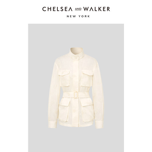 Chelsea and Walker100%苎麻腰果重工绣花外套