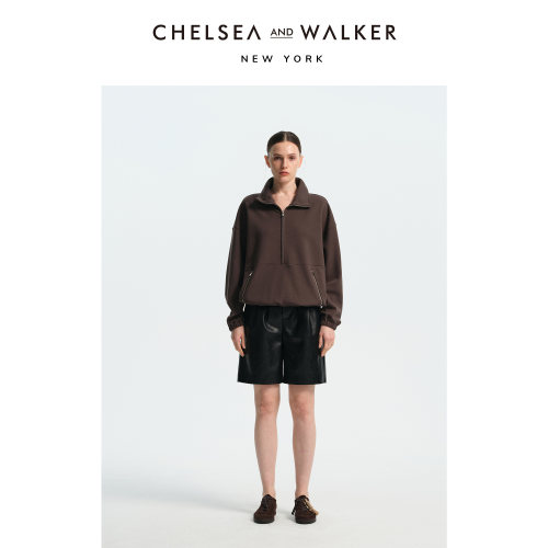 Chelsea and Walker百搭高级松弛感时髦设计感PU皮短裤2026春新款