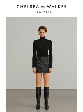 Chelsea and Walker董洁推荐复古腰果花半身裙显瘦直筒百搭短裙女