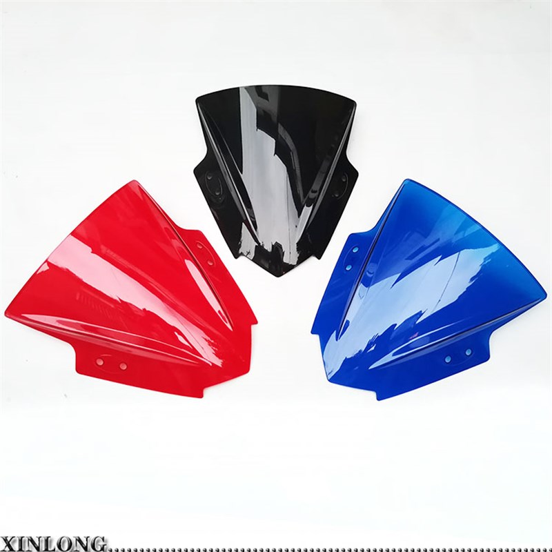 摩托跑车趴赛小忍者永源战隼235400原改装彩色黑前挡风玻璃遮水板