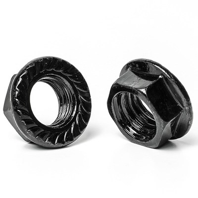 碳钢黑色法兰螺母套装法兰螺帽盒装跨境法兰母法兰帽混装192PCS