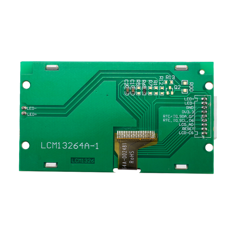 13264 COG黄绿屏3.3V驱动芯片ST7567液晶屏LCD模块SPI串口显示LCM