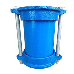 快速接头金属阀式伸缩补偿器法兰限位铁管配件快接式拉哥烤漆蓝色