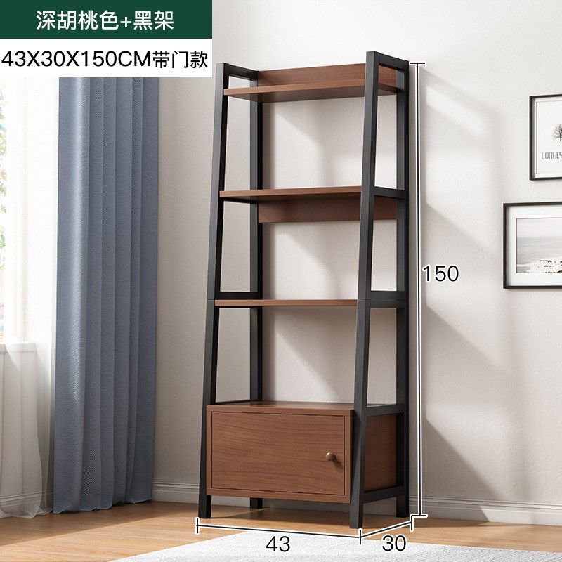 实木墙上置物f架落地家用储物书架简易书房收纳架分层书架多层卧