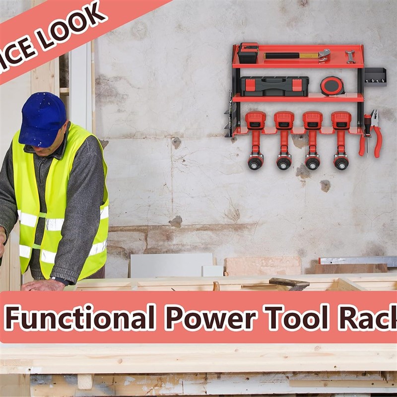 CF电钻螺丝刀工具架r壁挂式充电钻收纳架车库工具储物架置物架