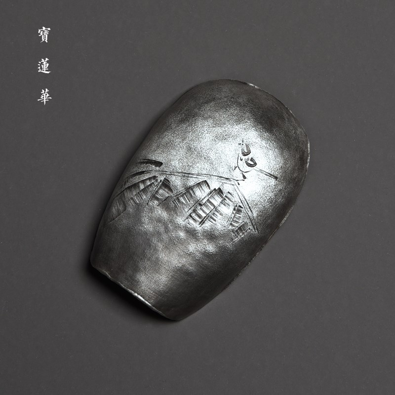 安喜手工雕刻锡茶则 名师一修作品 赏H茶荷茶匙高纯锡器茶道零配