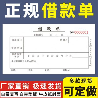 通用人借支凭证单款工条规借正借条款财务请款单单单据欠订制定做