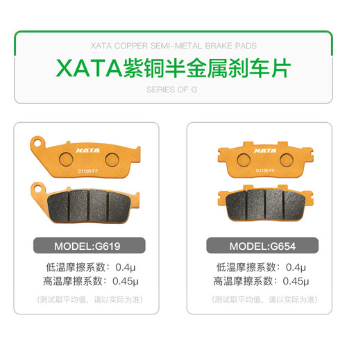 XATA半金属刹车片 宗申赛科龙睿途RT3 RT3C ZS250T-3B 改装碟刹皮