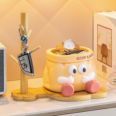 可爱卡通入户钥匙收纳玄关摆件桌面客厅家居装饰品房间改造小物件