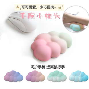 键盘手托滑鼠垫记忆棉矽胶男女生止滑贴电脑滑鼠键盘办公室护腕垫