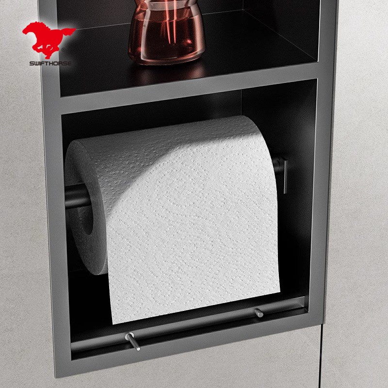 卫生间壁龛不锈钢嵌入式置物架厕所马桶壁龛浴室纸巾架壁柜