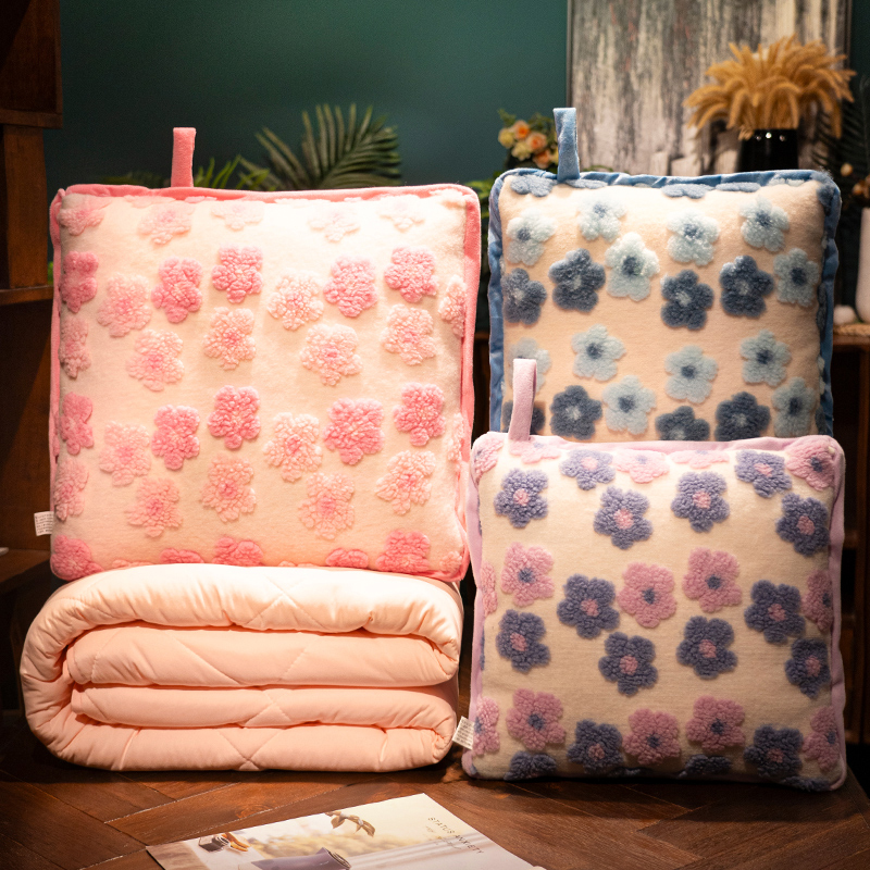 抱枕被子两用加厚加绒办公室w午睡枕头毯子二合一汽车车载折叠靠