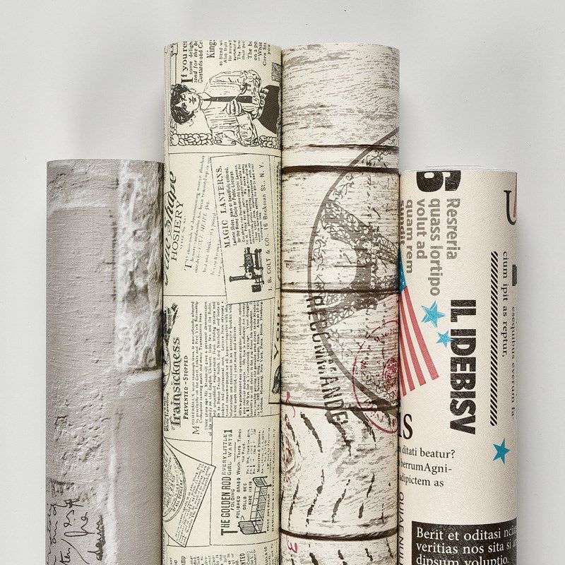 大学生宿舍寝室壁纸自粘烧烤店铺装修自贴墙纸怀旧W复古风装饰防