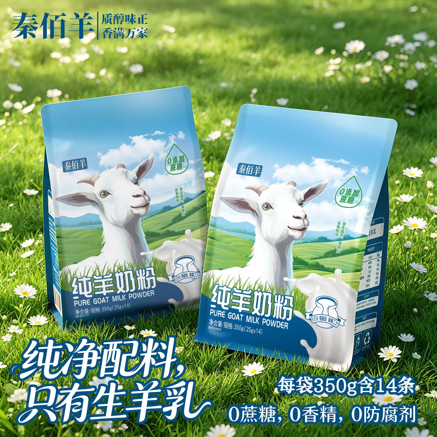 秦佰羊无添加全脂纯羊奶粉