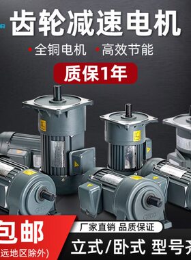 0W立式变频三相电机75齿轮减速机V00/220W380马达V卧式小型W4020