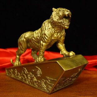 山新中式工艺品虎桌面摆礼物办公室老虎摆件创意新开业放上年纯铜