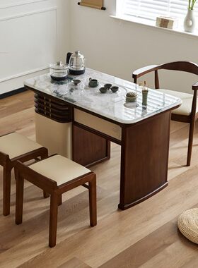 组合新中式高端茶台实木茶桌功夫椅现代简约禅意办公室泡茶桌家用