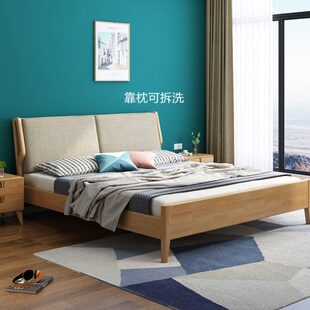 现代简约.主卧软包35m储物床1.8米日式大床北欧气压1双人全实木床