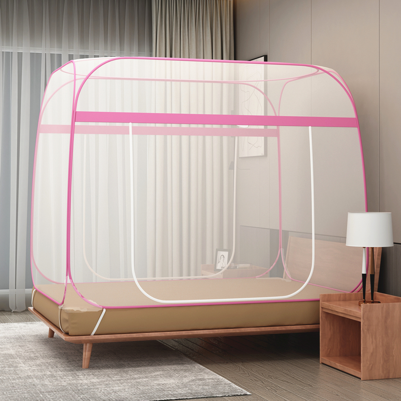 蒙古包蚊帐1.5米床免p安装学生上下铺1.2米1.8m单双门有底无底蚊