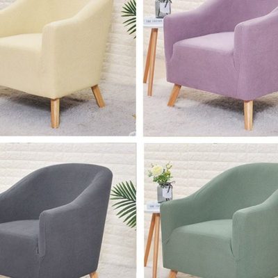 全包弹力半圆形沙发套子酒店客房俱乐部单人小沙发罩弧形沙发椅套