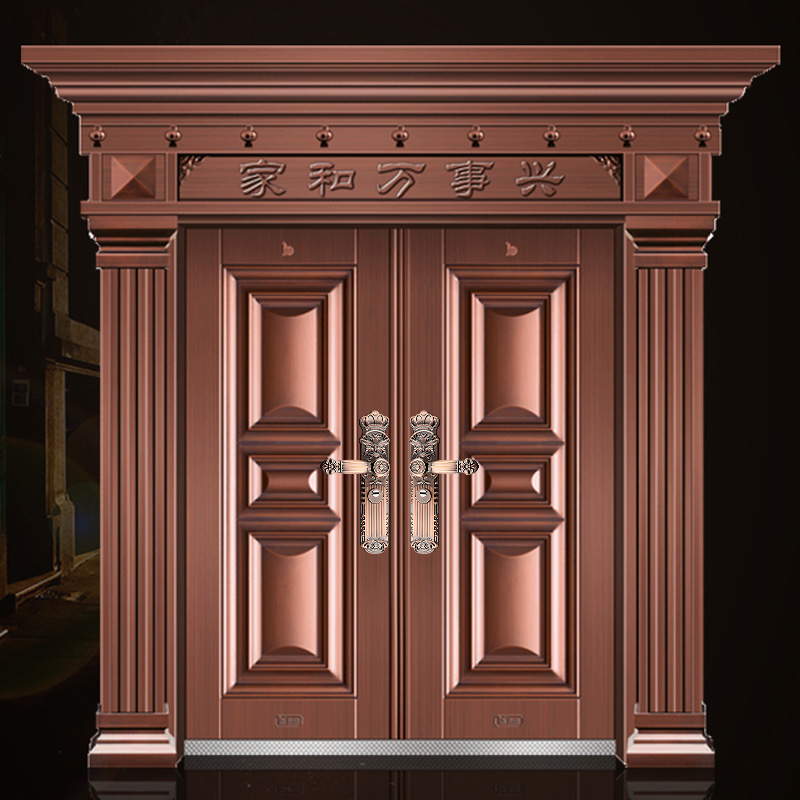 威龙红古防盗门锁装甲锁套装304不锈钢把手家用木门别墅大门拉手