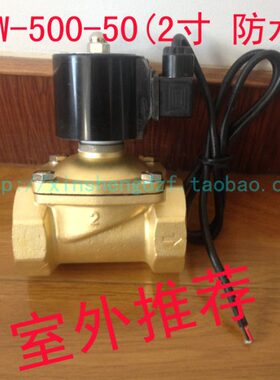 2寸防水电磁阀常闭DN50室外电磁阀 2W-50完全防水型水阀气阀