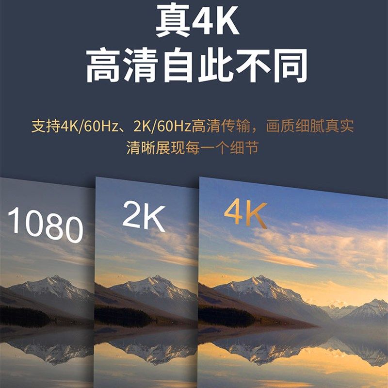 HDMI转DP线4K60Hz电脑显卡笔记本接显示器Displayport高清2K144Hz