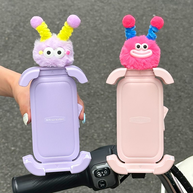 可爱女电动车手机支架2025新款防震防抖摩托三轮车外卖自行车支架