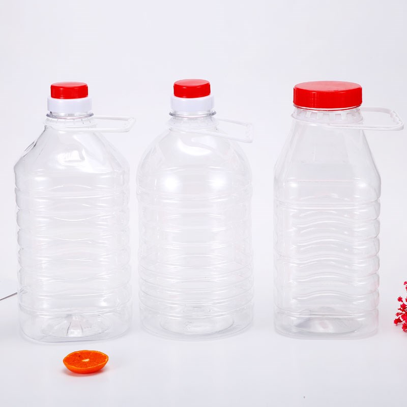 1.8L2.5L3L升5升塑料瓶密封罐瓶PET透明塑料水桶酒桶手提食用油桶