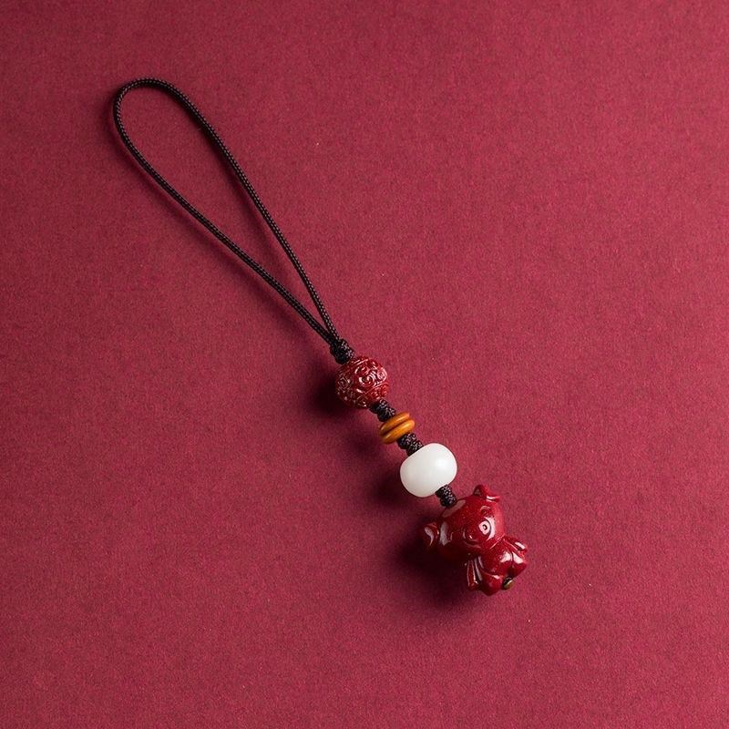 杭州灵隐朱砂十二j生肖手机链挂件吊坠本命年礼物12生肖挂件高含