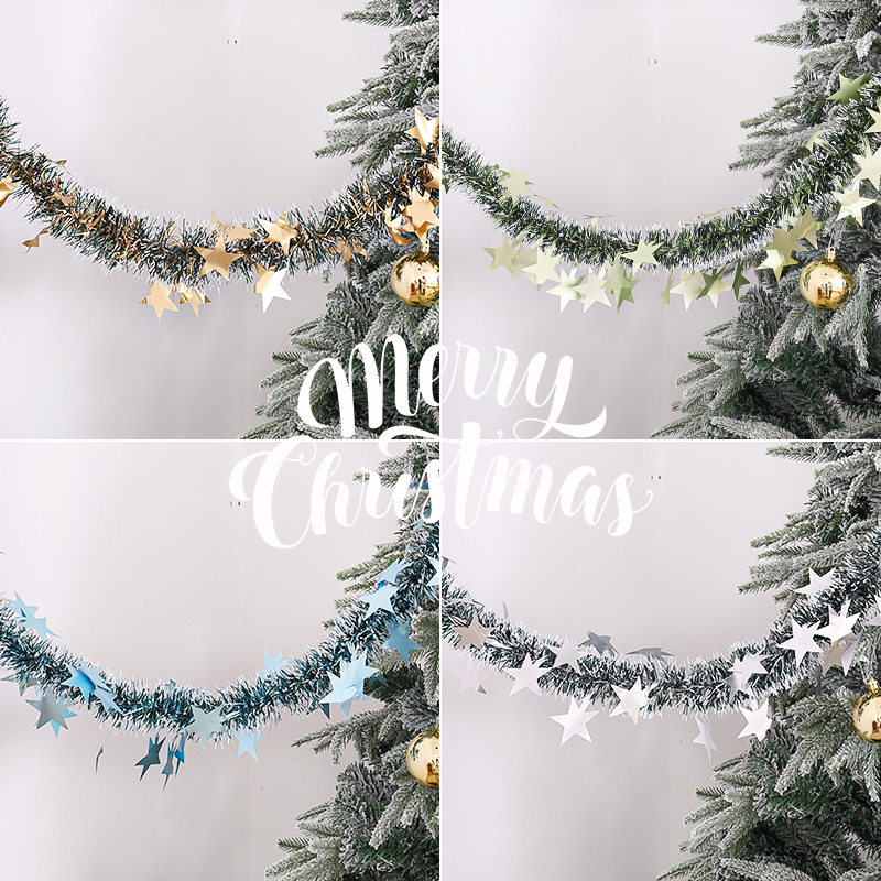 圣诞节彩条背景墙布置幼儿园店铺