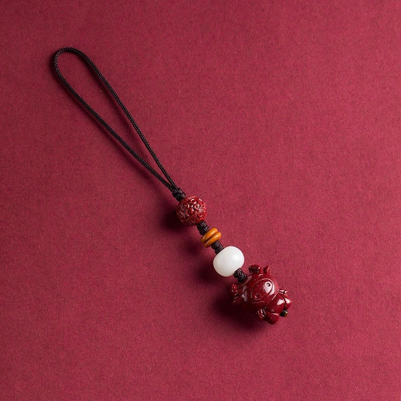杭州灵隐朱砂十二生肖手机链挂件吊坠本命年礼物R12生肖挂件高含