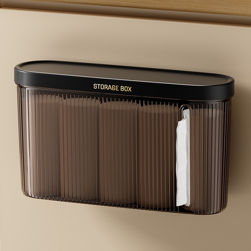 垃圾袋收纳盒大容量壁挂神器厨房柜F门保鲜袋膜抽取盒塑料袋收纳