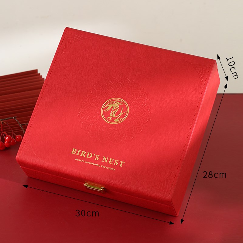 燕窝包装盒虫草包装铁皮石斛西洋参礼盒空盒N高档燕窝皮盒定制礼