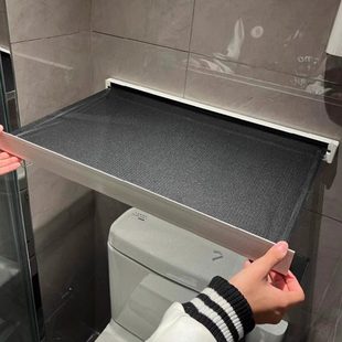 可折叠伸缩收纳架晾衣网小型卫生间置物架免打孔挂钩浴室收纳神器