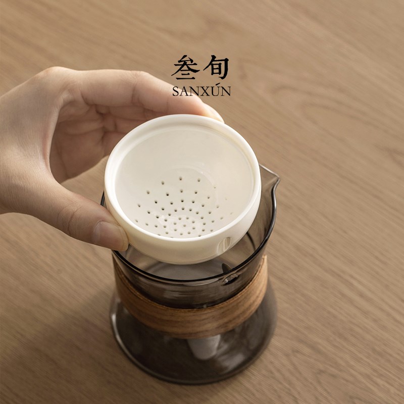 叁旬自动懒人泡茶神器家用玻璃茶B具小青柑冲泡茶壶带盖过滤公道