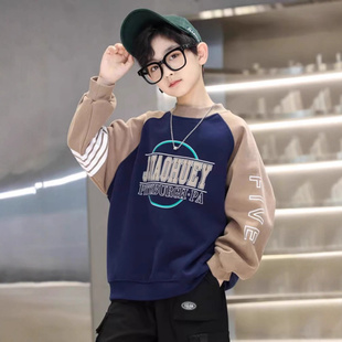 儿童装男童卫衣春秋款2025新款中大童男孩冬季炸街帅气上衣加绒