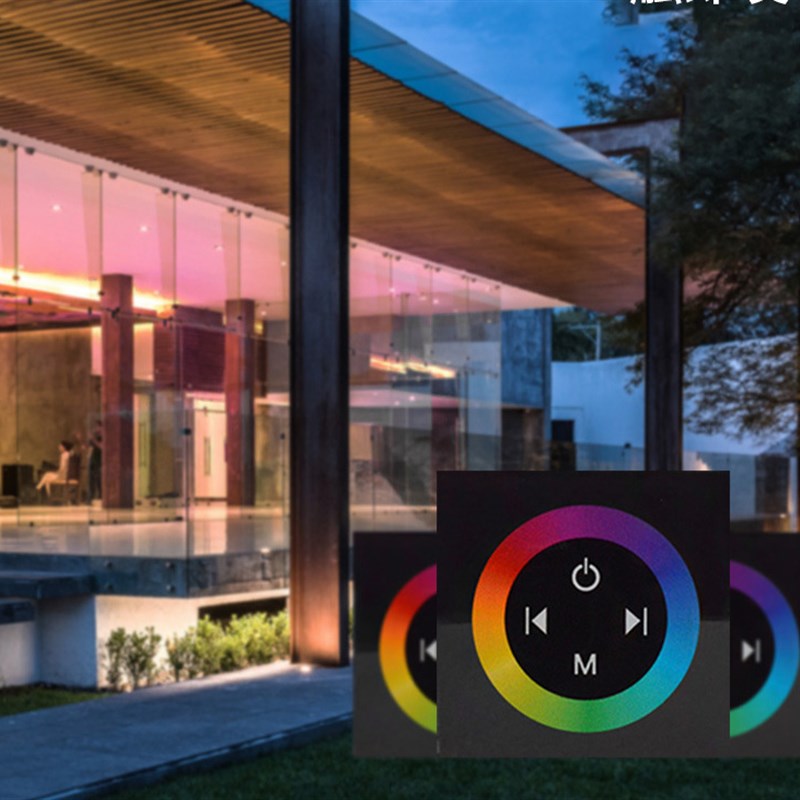 LED灯带控制器24V接线触摸面板单色调光双色七彩变光RGB控制器12v