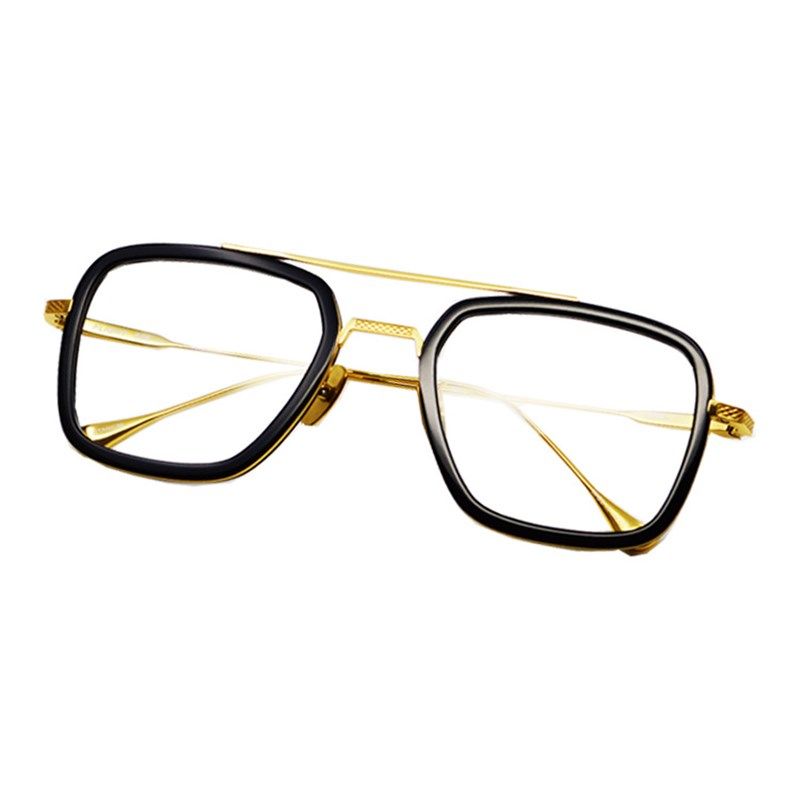 大码纯钛眼镜框男钢铁侠同款超轻个性双梁大框成品光学近视眼镜架