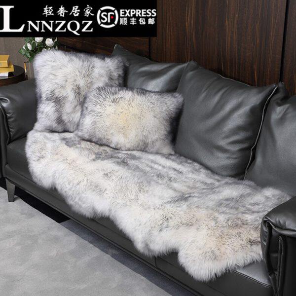 纯羊毛沙发垫冬款加厚轻奢风真皮现代简约沙发坐垫防滑羊皮冬季