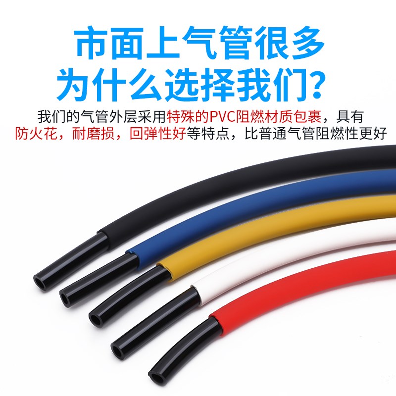 PU双层阻燃管高温防烫气管焊接气管6/8/10MM气动防火花飞溅软管