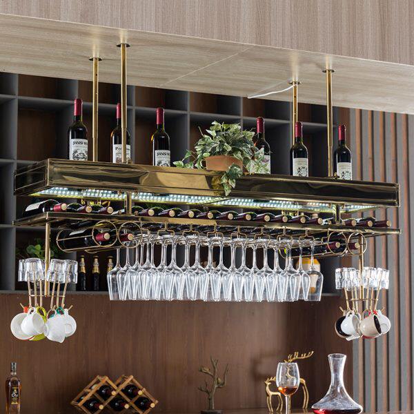 吧台红酒架挂架红酒杯架倒挂家用不锈钢酒杯架悬挂葡萄酒架置物架