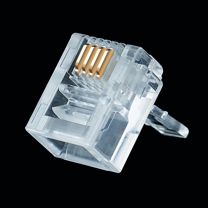 镀金安亿通2芯4芯6芯电话水晶头电话接头RJ11 6P2C 6P4C 6P6C包邮