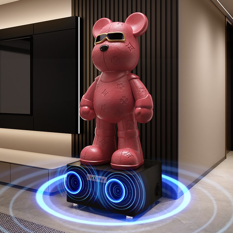 2025新款暴力熊大型落地客厅电视柜旁摆件乔迁送礼轻奢K歌音箱