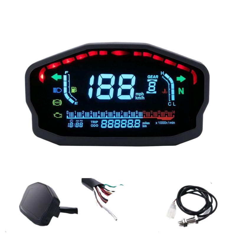 摩托车改装彩屏 LCD液晶仪表时速转速水温油量表里程油量ABS车速
