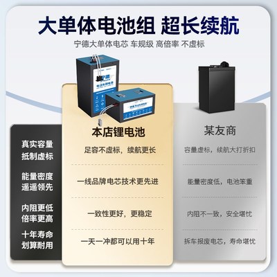 宁德电动车锂电池48V60V72V单体蓝牙大容量磷酸铁锂二三四轮电瓶