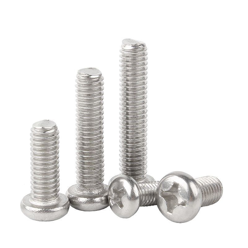 304不锈钢圆头螺丝盘头十字螺钉开关插座小机牙螺栓M2M3M4M5M6M10