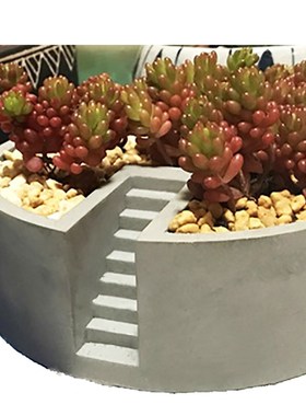 BK2016 圆形阶梯清水混凝土水泥硅胶模具花盆多肉盆栽模