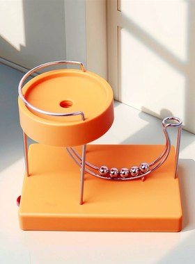 创意解压桌面永动球摆件模型科技永动机小球循环磁力玩具逗猫礼物