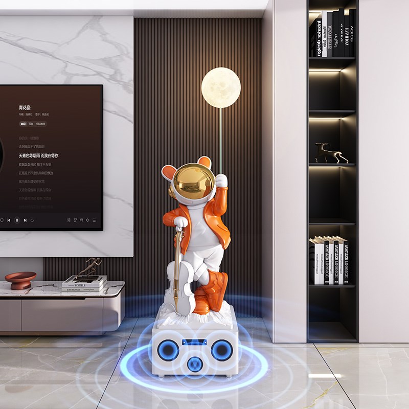 客厅装饰摆件太空人大型落地家庭K歌音箱电视柜沙发边乔迁轻奢品